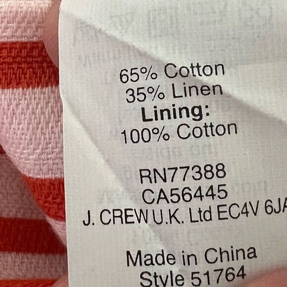 J.Crew women’s size 0 linen blend pencil skirt, striped, zip closure - Picture 4 of 5